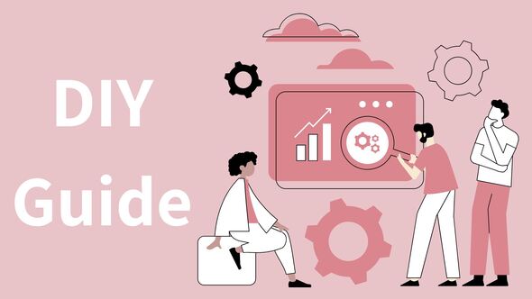 Illustration of three people collaborating on a DIY guide, analyzing graphs and gears to optimize performance.