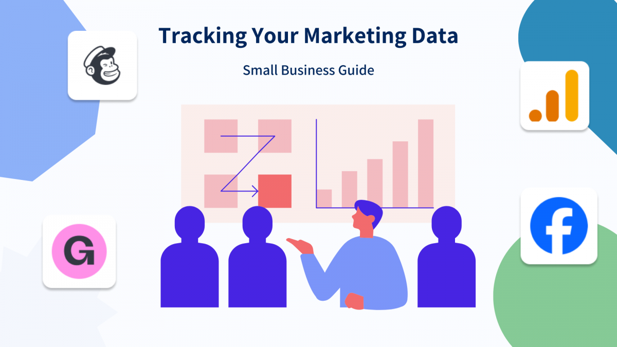 illustration of small business team looking at their digital marketing data